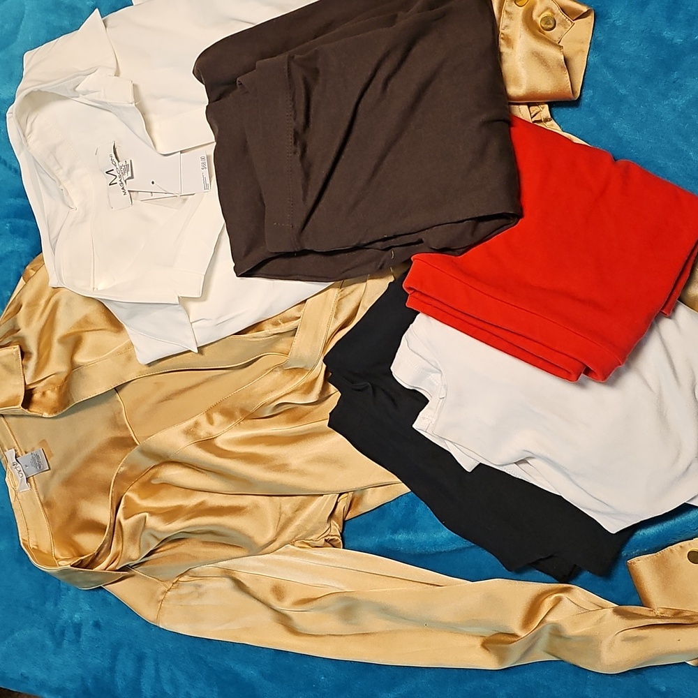 6 piece set!  Mostly casual with the exception of the fabulous gold blouse!!
